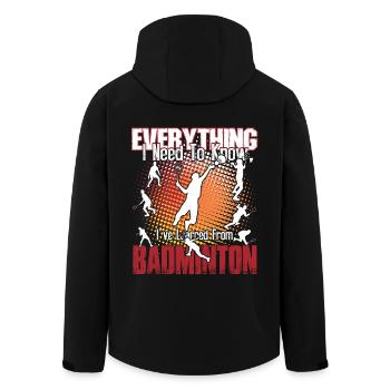 Badminton Is Everything - Men’s Recycled Softshell Jacket by Stanley/Stella - black - Back - AI Model Male 185 light (185cm)