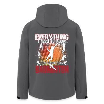 Badminton Is Everything - Men’s Recycled Softshell Jacket by Stanley/Stella - anthracite - Back - AI Model Male 185 light (185cm)