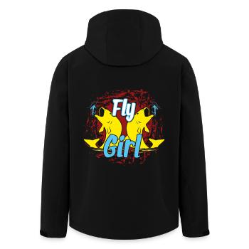 Fly Fishing Girl - Men’s Recycled Softshell Jacket by Stanley/Stella - black - Back - AI Model Male 185 light (185cm)