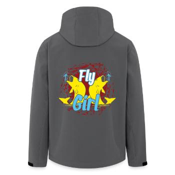 Fly Fishing Girl - Men’s Recycled Softshell Jacket by Stanley/Stella - anthracite - Back - AI Model Male 185 light (185cm)