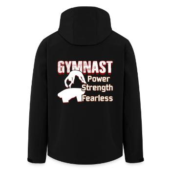 Gymnast Power Strength Fearless - Men’s Recycled Softshell Jacket by Stanley/Stella - black - Back - AI Model Male 185 light (185cm)