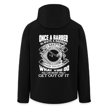 Barber Once A Barber Always A Barber - Men’s Recycled Softshell Jacket by Stanley/Stella - black - Back - AI Model Male 185 light (185cm)