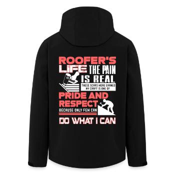 Roofer Do What I Can - Men’s Recycled Softshell Jacket by Stanley/Stella - black - Back - AI Model Male 185 light (185cm)