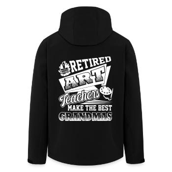 Retired Art Teachers Make The Best Grandmas - Men’s Recycled Softshell Jacket by Stanley/Stella - black - Back - AI Model Male 185 light (185cm)