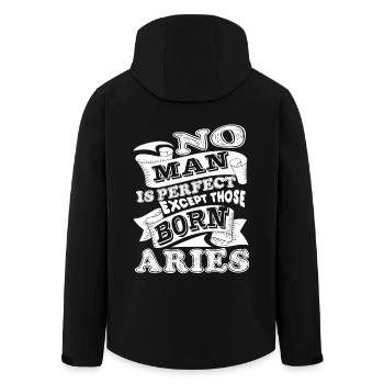 Aries No Man Is Perfect Except Those Born Aries - Men’s Recycled Softshell Jacket by Stanley/Stella - black - Back - AI Model Male 185 light (185cm)