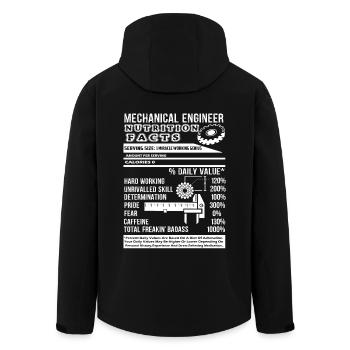 Mechanical Engineer Nutrition Facts - Men’s Recycled Softshell Jacket by Stanley/Stella - black - Back - AI Model Male 185 light (185cm)