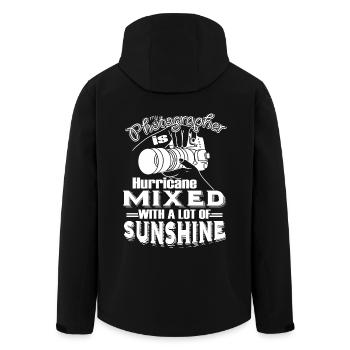 Photographer Lot Of Sunshine - Men’s Recycled Softshell Jacket by Stanley/Stella - black - Back - AI Model Male 185 light (185cm)