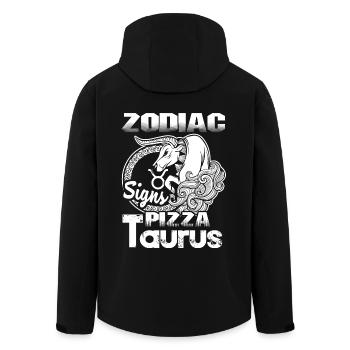 Taurus Zodiac Signs Pizza Taurus Horoscope - Men’s Recycled Softshell Jacket by Stanley/Stella - black - Back - AI Model Male 185 light (185cm)