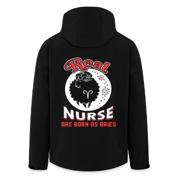 Aries Real Nurse Are Born As Aries - Men’s Recycled Softshell Jacket by Stanley/Stella - black - Back - AI Model Male 185 light (185cm)