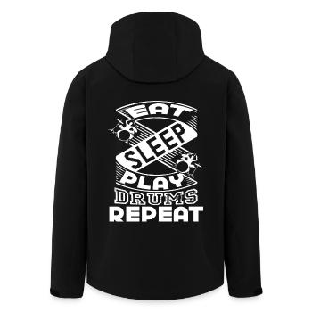 Drummer Eat Sleep Play Drums - Men’s Recycled Softshell Jacket by Stanley/Stella - black - Back - AI Model Male 185 light (185cm)