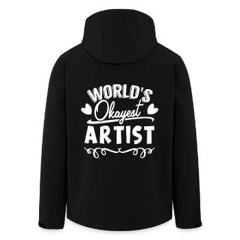 Artist World's Okayest Artist - Men’s Recycled Softshell Jacket by Stanley/Stella - black - Back - AI Model Male 185 light (185cm)