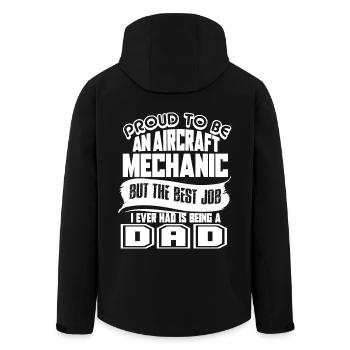 Aircraft Mechanic Proud To Be Aircraft Mechanic - Men’s Recycled Softshell Jacket by Stanley/Stella - black - Back - AI Model Male 185 light (185cm)