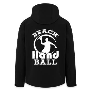 Funny Beach Handball - Men’s Recycled Softshell Jacket by Stanley/Stella - black - Back - AI Model Male 185 light (185cm)