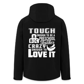 Preschool Teacher Love It - Men’s Recycled Softshell Jacket by Stanley/Stella - black - Back - AI Model Male 185 light (185cm)