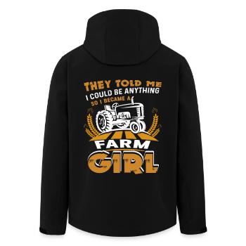 Farmer I Became A Farmer Girl - Men’s Recycled Softshell Jacket by Stanley/Stella - black - Back - AI Model Male 185 light (185cm)