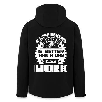 Bicycle Bicycle A Life Behind Bars - Men’s Recycled Softshell Jacket by Stanley/Stella - black - Back - AI Model Male 185 light (185cm)