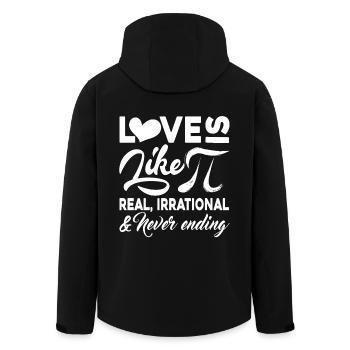 Pi Day Love Is Like Pi Never Ending - Men’s Recycled Softshell Jacket by Stanley/Stella - black - Back - AI Model Male 185 light (185cm)