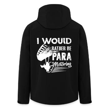 Paramotoring I Would Rather Be Paramotoring - Men’s Recycled Softshell Jacket by Stanley/Stella - black - Back - AI Model Male 185 light (185cm)