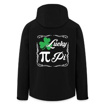 Pi Day Lucky Pi Clover - Men’s Recycled Softshell Jacket by Stanley/Stella - black - Back - AI Model Male 185 light (185cm)