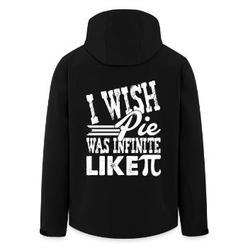 Pi Day I Wish Pie Was Infinite Like Pi - Men’s Recycled Softshell Jacket by Stanley/Stella - black - Back - AI Model Male 185 light (185cm)