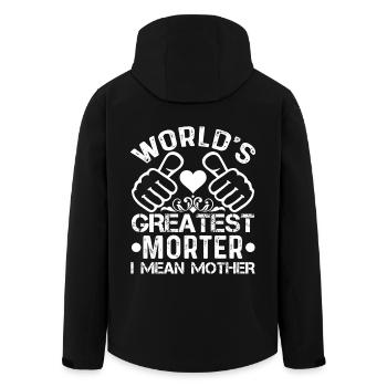 Mother's Day World's Greatest Mother - Men’s Recycled Softshell Jacket by Stanley/Stella - black - Back - AI Model Male 185 light (185cm)