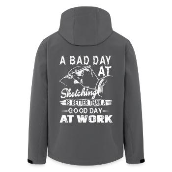 Sketching A Bad Day At Sketching - Men’s Recycled Softshell Jacket by Stanley/Stella - black - Back - AI Model Male 185 light (185cm)