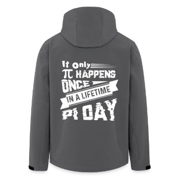 Pi Day Pi Day Happens Once In Lifetime - Men’s Recycled Softshell Jacket by Stanley/Stella - black - Back - AI Model Male 185 light (185cm)