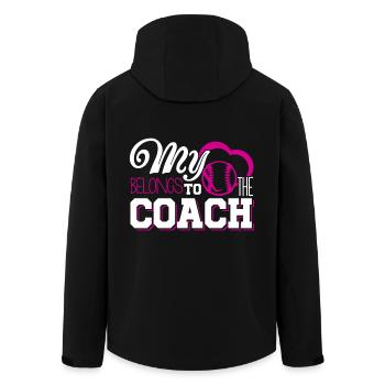 Baseball My Heart Belongs To Baseball Coach - Men’s Recycled Softshell Jacket by Stanley/Stella - black - Back - AI Model Male 185 light (185cm)