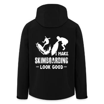 Skimboarding I Make Skimboarding Look Good - Men’s Recycled Softshell Jacket by Stanley/Stella - black - Back - AI Model Male 185 light (185cm)