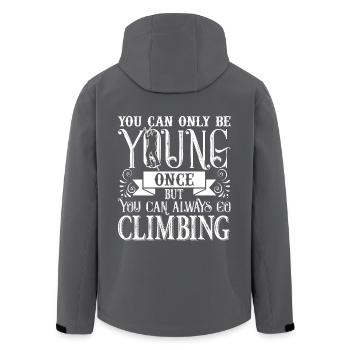 Climbing Always Go Climbing - Men’s Recycled Softshell Jacket by Stanley/Stella - black - Back - AI Model Male 185 light (185cm)