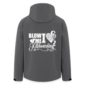 Kiteboarding Blow me I Love Kiteboarding - Men’s Recycled Softshell Jacket by Stanley/Stella - black - Back - AI Model Male 185 light (185cm)