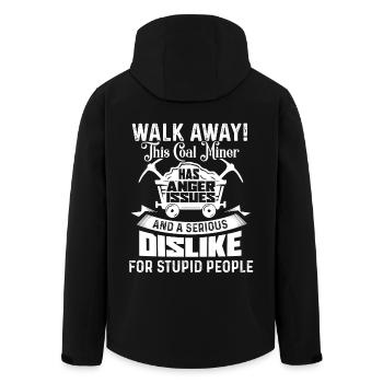 Coal Miner This Coal Miner Has Anger Issues - Men’s Recycled Softshell Jacket by Stanley/Stella - black - Back - AI Model Male 185 light (185cm)