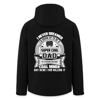Coal Miner Super Cool Coal Miner Dad - Men’s Recycled Softshell Jacket by Stanley/Stella - black - Back - AI Model Male 185 light (185cm)