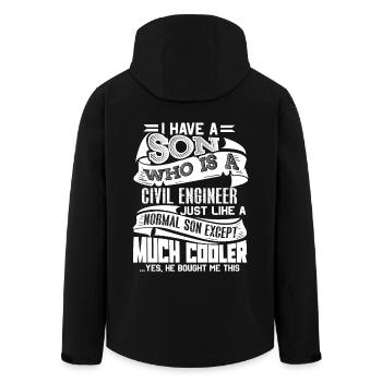 Civil Engineer My Son Is A Civil Engineer - Men’s Recycled Softshell Jacket by Stanley/Stella - black - Back - AI Model Male 185 light (185cm)