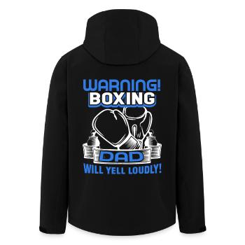 Boxing Boxing Dad Will Yell Loudly - Men’s Recycled Softshell Jacket by Stanley/Stella - black - Back - AI Model Male 185 light (185cm)