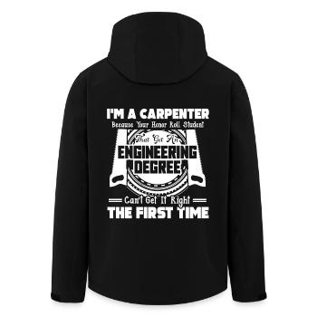 Carpenter I am A Carpenter - Men’s Recycled Softshell Jacket by Stanley/Stella - black - Back - AI Model Male 185 light (185cm)