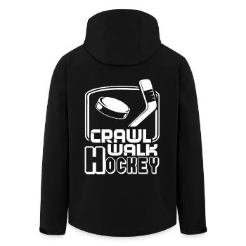 Hockey Crawl Walk Hockey - Men’s Recycled Softshell Jacket by Stanley/Stella - black - Back - AI Model Male 185 light (185cm)