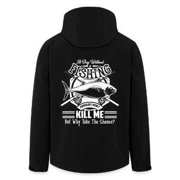Fishing A Day Without Fishing - Men’s Recycled Softshell Jacket by Stanley/Stella - black - Back - AI Model Male 185 light (185cm)