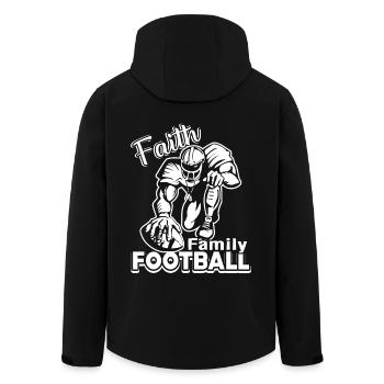 Football Faith Family Football - Men’s Recycled Softshell Jacket by Stanley/Stella - black - Back - AI Model Male 185 light (185cm)