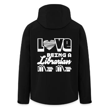Love Being A Librarian - Men’s Recycled Softshell Jacket by Stanley/Stella - black - Back - AI Model Male 185 light (185cm)