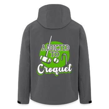 Croquet Addicted To Croquet - Men’s Recycled Softshell Jacket by Stanley/Stella - anthracite - Back - AI Model Male 185 light (185cm)