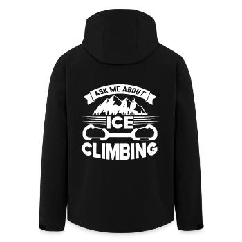 Ask Me About Climbing - Men’s Recycled Softshell Jacket by Stanley/Stella - black - Back - AI Model Male 185 light (185cm)