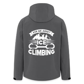 Ask Me About Climbing - Men’s Recycled Softshell Jacket by Stanley/Stella - anthracite - Back - AI Model Male 185 light (185cm)