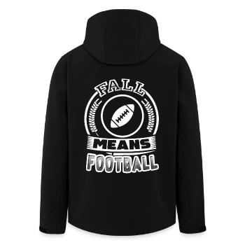 Football Fall Means Football - Men’s Recycled Softshell Jacket by Stanley/Stella - black - Back - AI Model Male 185 light (185cm)