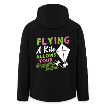 Kite Flying A Kite Allows Your Imagination To Soar - Men’s Recycled Softshell Jacket by Stanley/Stella - black - Back - AI Model Male 185 light (185cm)