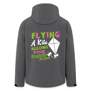 Kite Flying A Kite Allows Your Imagination To Soar - Men’s Recycled Softshell Jacket by Stanley/Stella - anthracite - Back - AI Model Male 185 light (185cm)