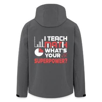 Math Teacher I Teach Math - Men’s Recycled Softshell Jacket by Stanley/Stella - anthracite - Back - AI Model Male 185 light (185cm)