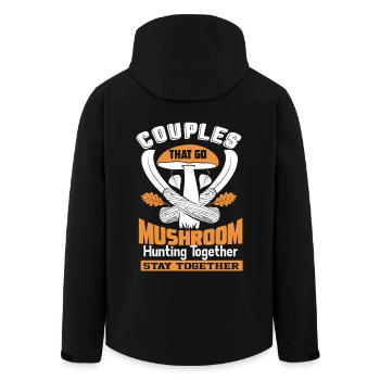 Couples Go Mushroom Hunting Together - Men’s Recycled Softshell Jacket by Stanley/Stella - black - Back - AI Model Male 185 light (185cm)