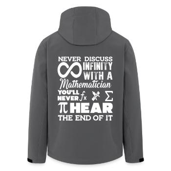 Mathematician Never Discuss Infinity with a Math - Men’s Recycled Softshell Jacket by Stanley/Stella - anthracite - Back - AI Model Male 185 light (185cm)