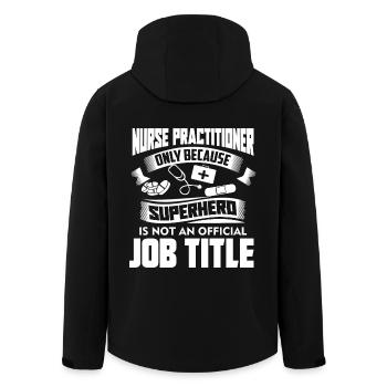 Nurse Practitioner Job Title - Men’s Recycled Softshell Jacket by Stanley/Stella - black - Back - AI Model Male 185 light (185cm)